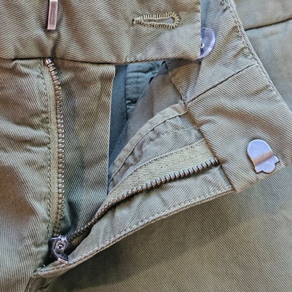 Nili Lotan Women Olive Stripe Pant M Utility Tailored Parisian Street Soft Power - Picture 6 of 15